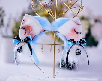Blue Galaxy Sky Cat Ears for Headphones Headsets | Nekomimi  display picture 3