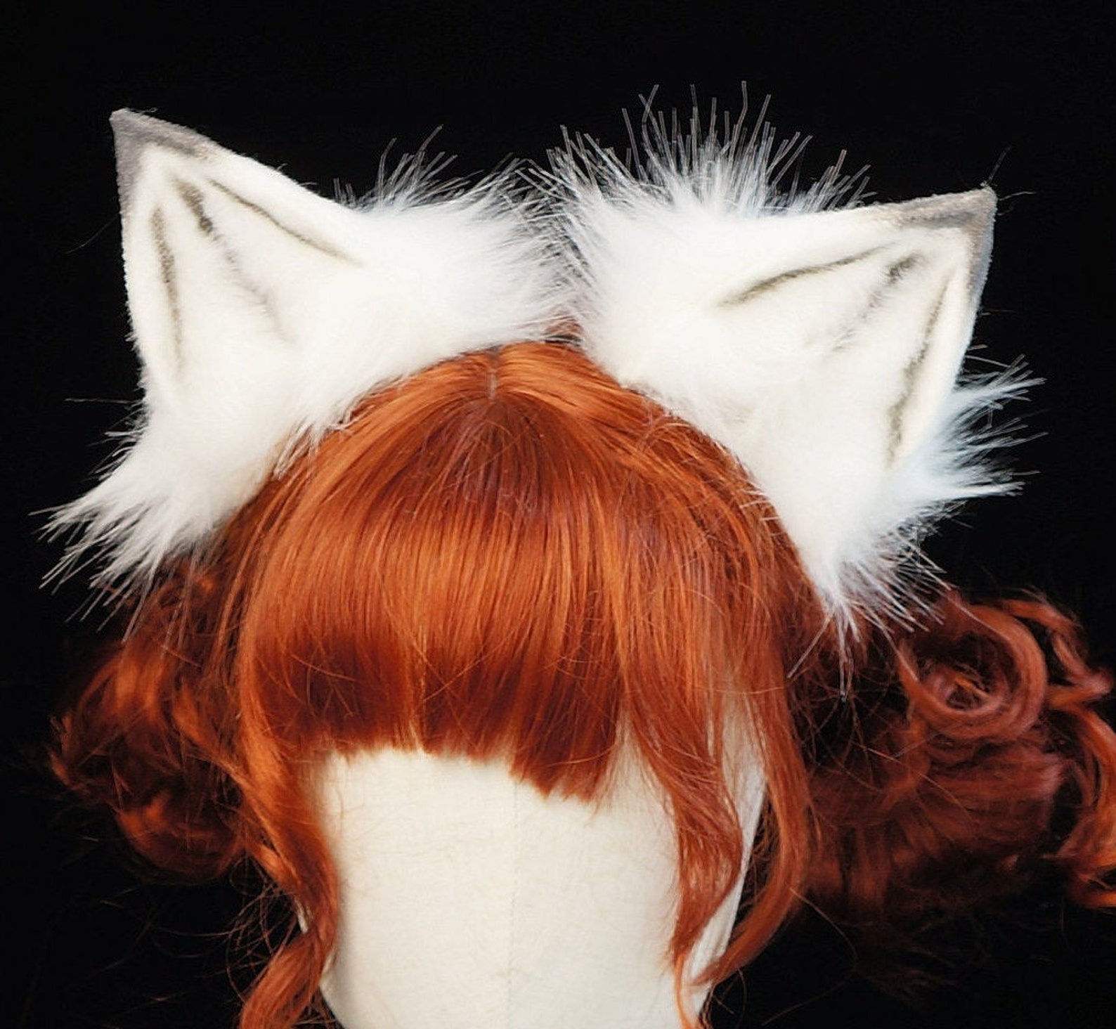 White Wolf Cosplay Fake Fur Earsrealistic Tail Ears - Etsy