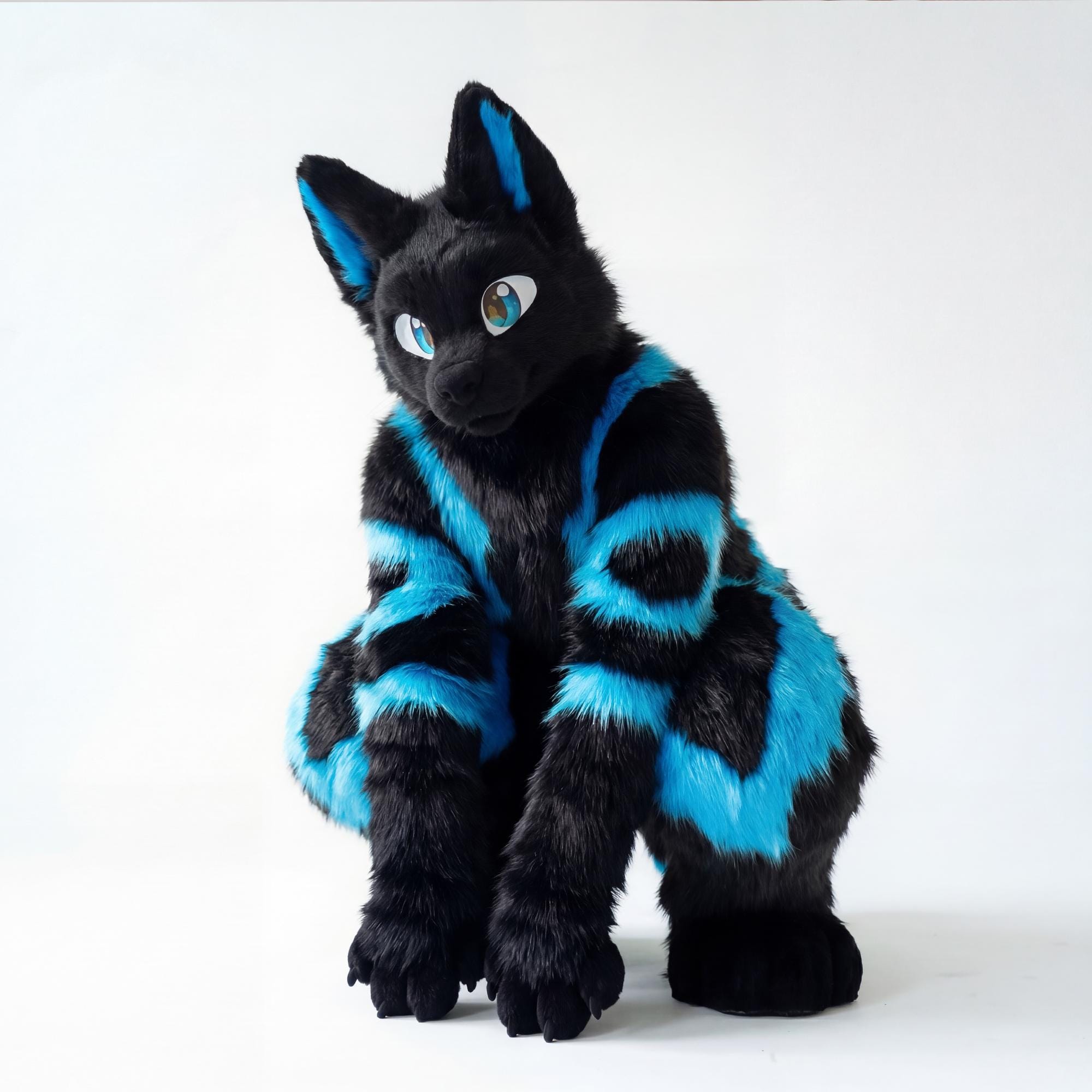 Full Fursuit Complete Set | Custom Fullsuit Moonlight Fox | Dark Type ...