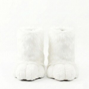 White feet paws fursuit kemono toony kigurumi fursona kawaii outdoor foot paw fursuit shoes cosplay cat dog fox wolf bunny image 6