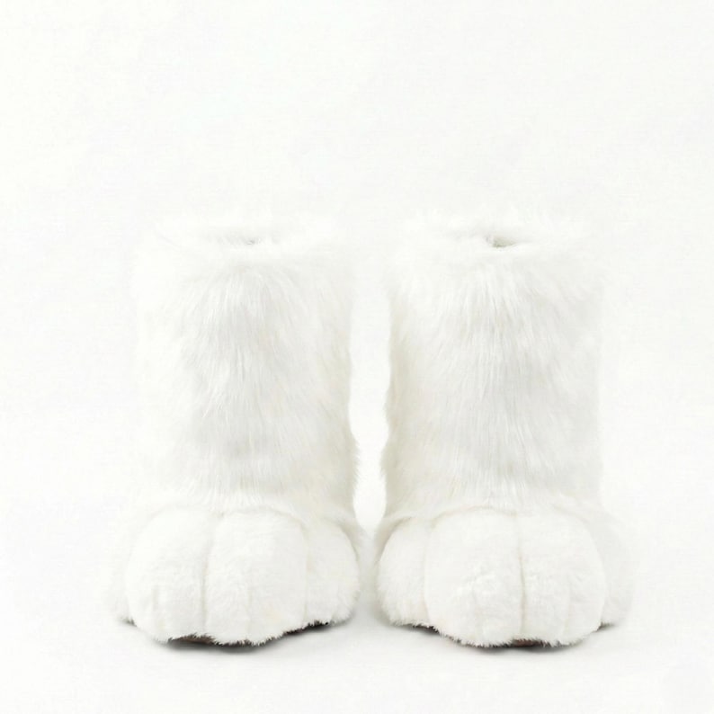 White feet paws fursuit kemono toony kigurumi fursona kawaii outdoor foot paw fursuit shoes cosplay cat dog fox wolf bunny image 6