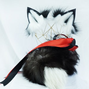 Fake Fur Ear, Kitten Ears Headband, Black Wolf Ears Headband, Black Wolf Tail,  Animal Ears And Tail