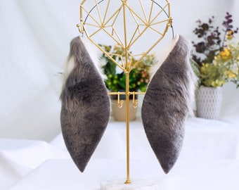 Kawaii grey lop ears,  Lop  Ears headband, grey lop ears,faux fur bunny ears, bunny ears headband,Halloween partycosplay ears headband