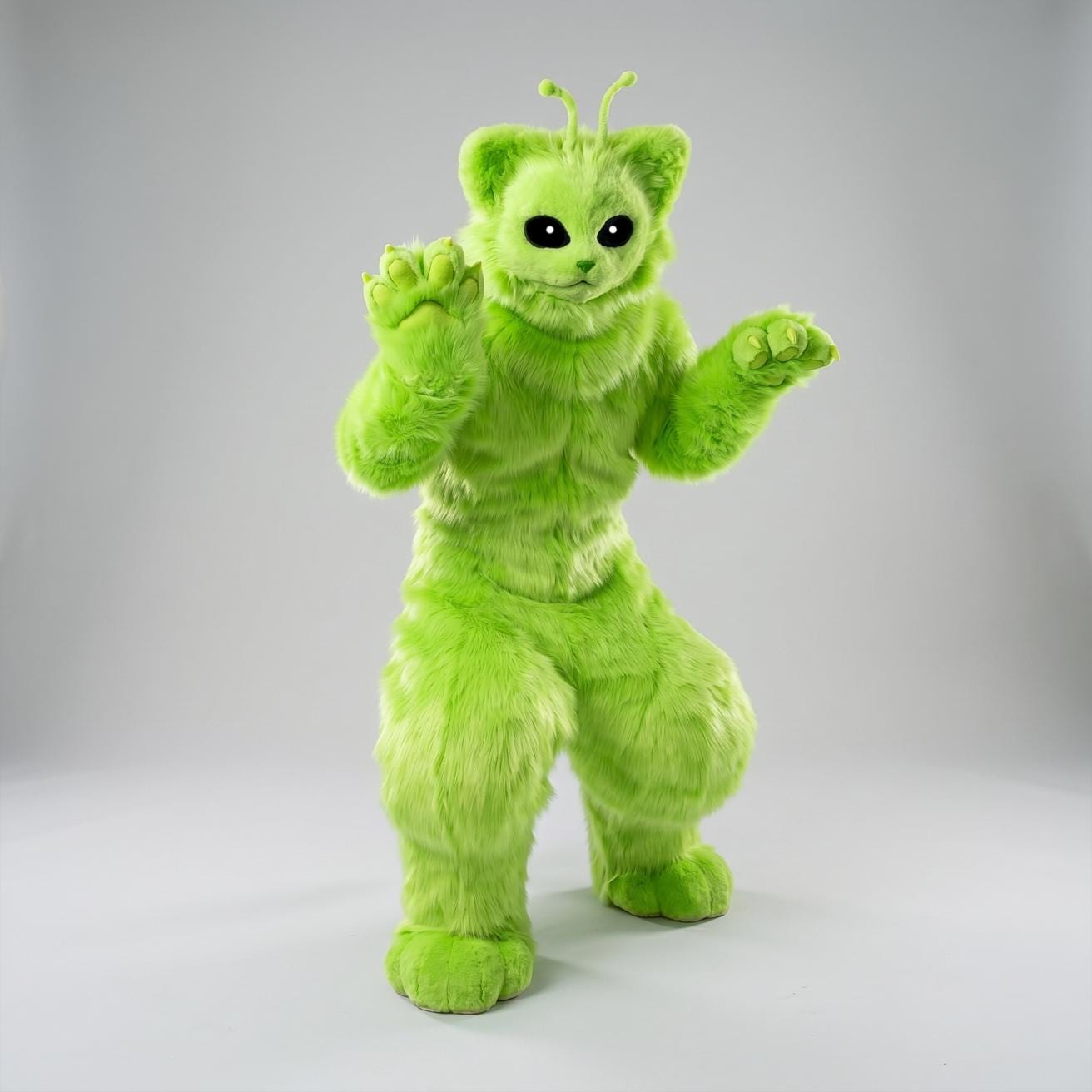 Alien Cat Fursuit Set, Alien Cat Cosplay Furry Mask Head, Paws, Tail ...