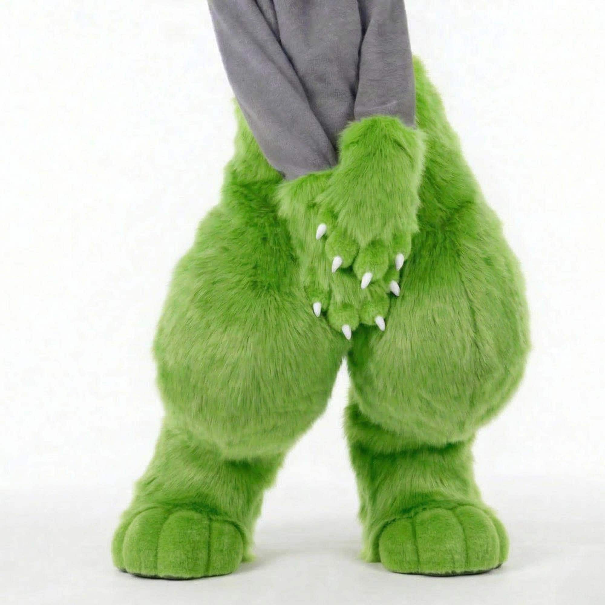 Alien Cat Fursuit, Elf Green Pants Tail Paws and Feetpaws Set Partial ...