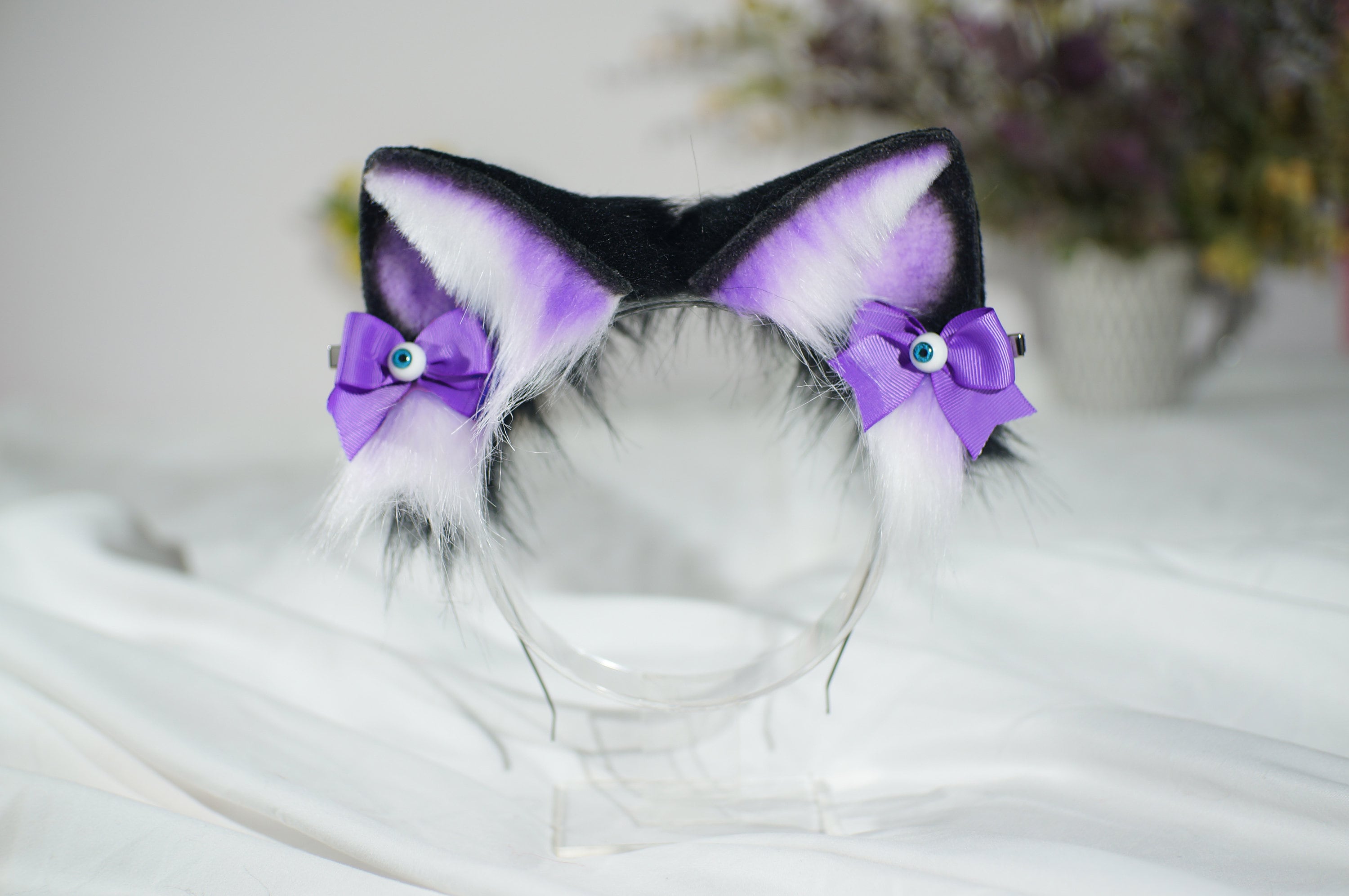 ジャケット・アウター H&A CAT EARS PARKA DRESS(BLACK x PURPLE) H&A CAT LACE EARS DRESS PARKA (BLACK x PURPLE) – MAJOH