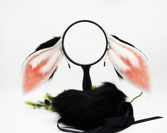 Kawaii rabbit ears faux fur ears fluffy ears, bunny ears, costume ears,animal ears ears cosplay ear kitten ears anime cosplay,Halloween gift