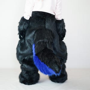 Charming Black&Blue Full Fursuit Pants,Furry Convention Set,Fursona Commission,Animal-Themed Event,Fursuit Legs Feet paws Tail image 3
