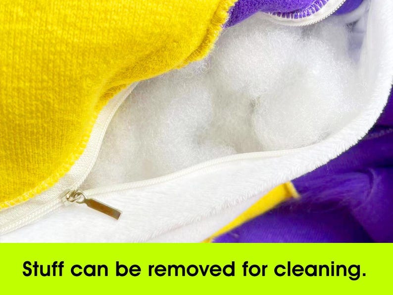 a close up of a purple and yellow towel