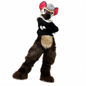 Traje de medio cuerpo plantígrado sin cola / Traje de piel parcial personalizado y traje de piel plantígrado / Equipo de cosplay Kemono canino de dibujos animados