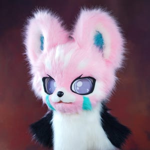 Realistic Toony Fursuit Head, High-Quality Faux Fur Mask, Furry Character Costume, Animal Cosplay Headpiece, FurCon Accessory for Teens