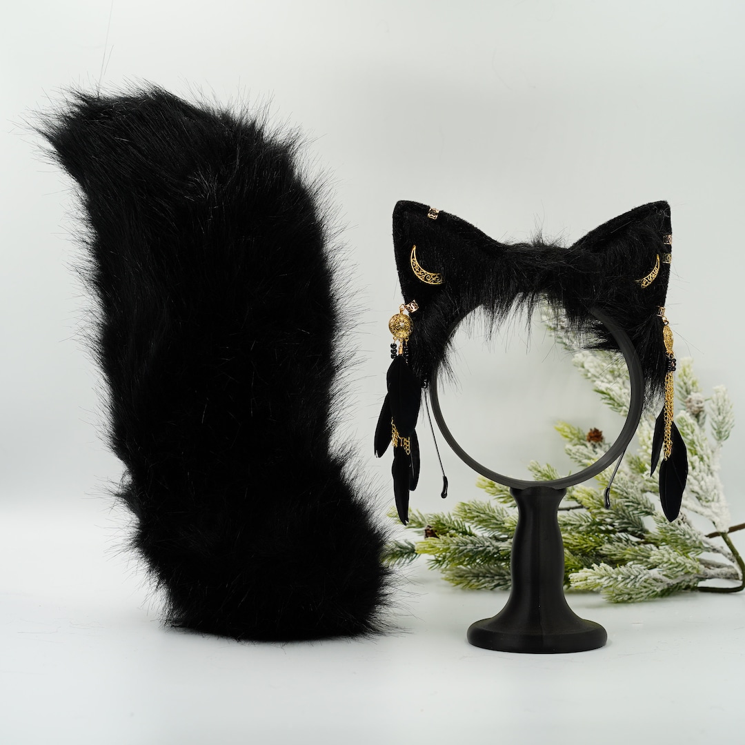 Boho Cat Ears, Realistic Cat Ears, Faux Fur Ears, Fluffy Ears, Animal
