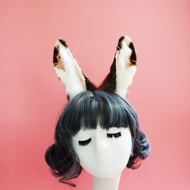 Brown Rabbit Ears Realistic Spotty Bunny Earswhite Bunny - Etsy