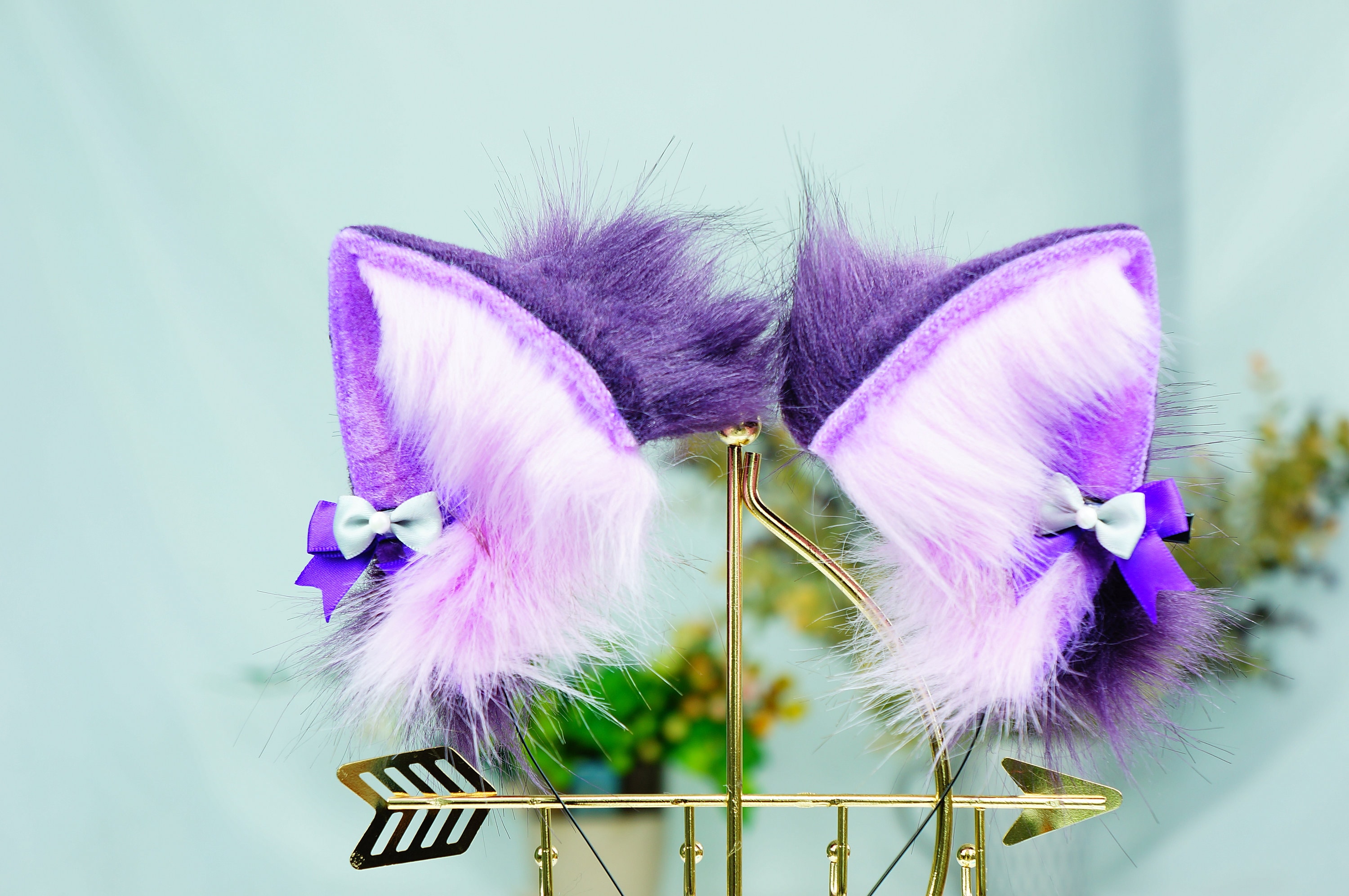 Purple Kitten Ears, Cat Ears Headband, Purple Fox Ears 