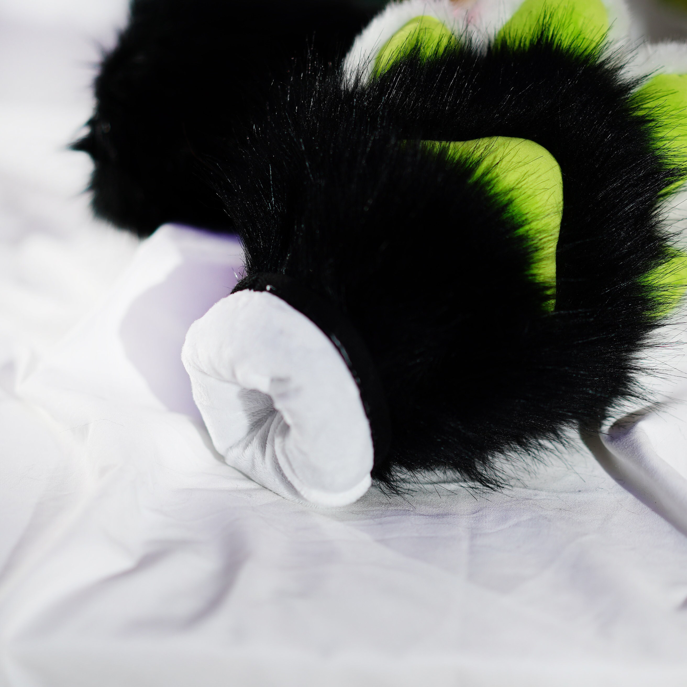 Fursuit Paws for Black Paws White Finger and Green Pad - Etsy