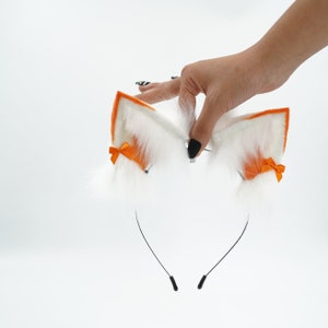 White Fox Ears Headband, Fake Fur Fox Ears,Realistic Fox Tail,  Ears Headband, Animal Ears And Tail, MTO, 153 Halloween gift