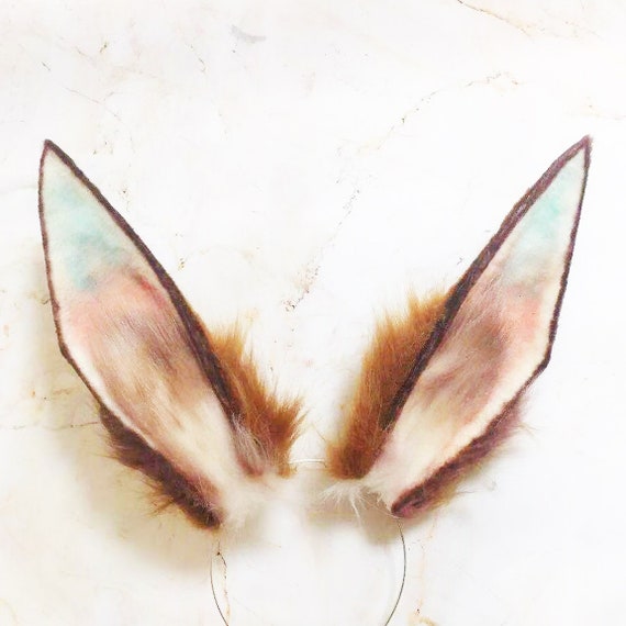 Rabbit Ears Realistic , Colorful Bunny Ears,brown Bunny Headband