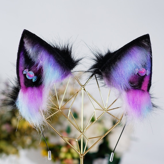 Candy Cat Ears and Tail Cat Ears and Tail Cat Ears Tail Etsy Canada