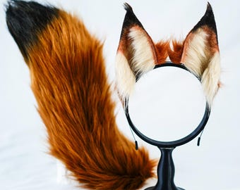Fluffy Fox Ears, Nick&#39;s Ears,  Faux Fur Ears, Neko Ears, Ears Headband, Animal Ears, Cosplay Ear,Anime Cosplay, Realistic Fox Ears, 004
