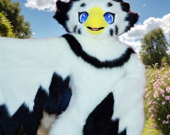 Klaar om te verzenden! 60% korting op middelgrote vogel Kemono Fursuit-geprefabriceerd, kostuum voor cosplay en evenementen, aangepaste witte vogel Kemono fursuit