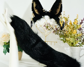Animal Fur Headband Wolf Fox Jackal Ears Cosplay Fancy Dress Accessory Amazon.com: Loiahoer Jackal Ears Headband Hairband Hairhoop  main image 3