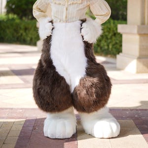 Multiple colors available! Fursuit pants tail paws and feetpaws set,Soft Faux Fur Bottoms for Beginner Furries, Anime Cosplay School Events