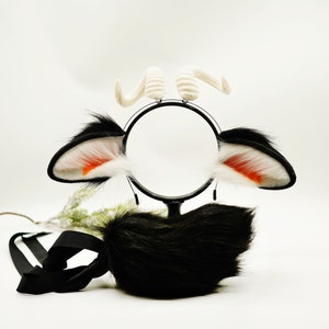 Black Goat ears, Sheep ears, cosplay Goat ears, Black sheep headband, Halloween cosplay, Halloween ears,  Turban Cosplay