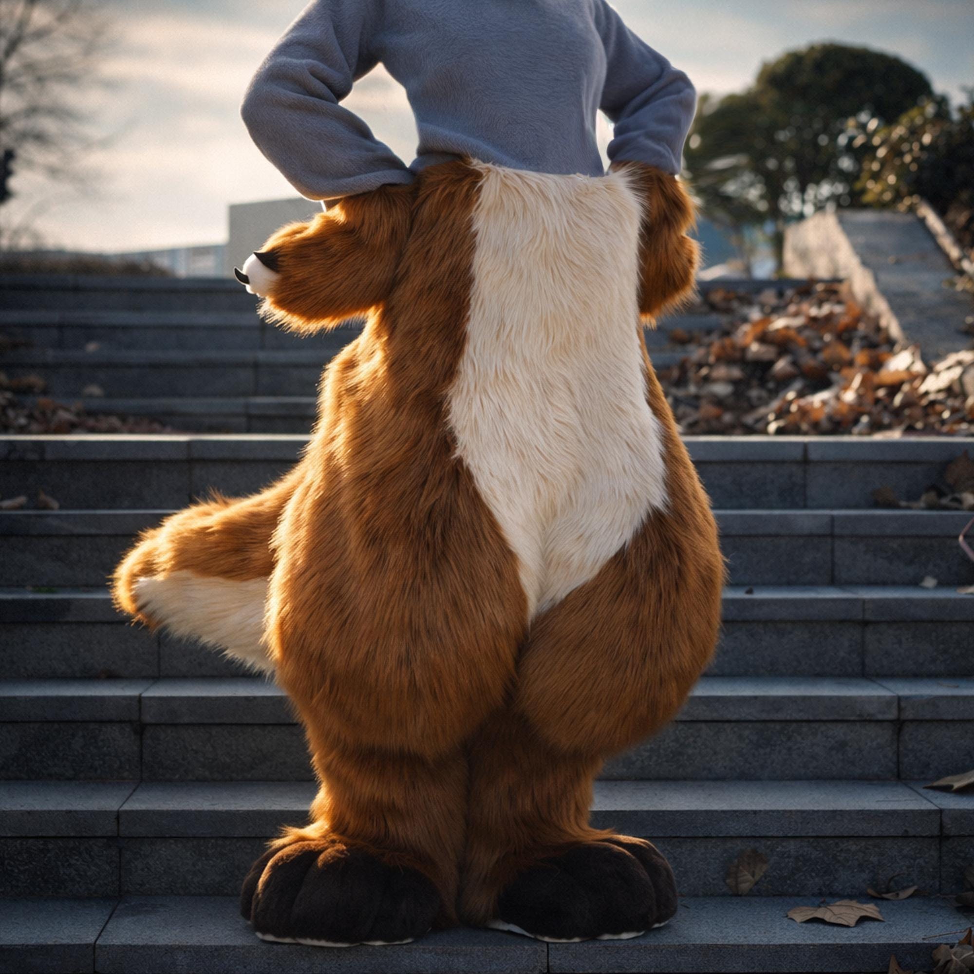 Custom Yellow Brown Fursuit Pants, Animal Fursuit Legs, Furry ...