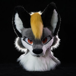 Cabeza de fursuit Toony con base de resina 3D y forro extraíble, máscara de cachorro para anime/conjuro, fursuit, cabeza de lobo furry, máscara de fursuit, fursuit parcial prefabricado