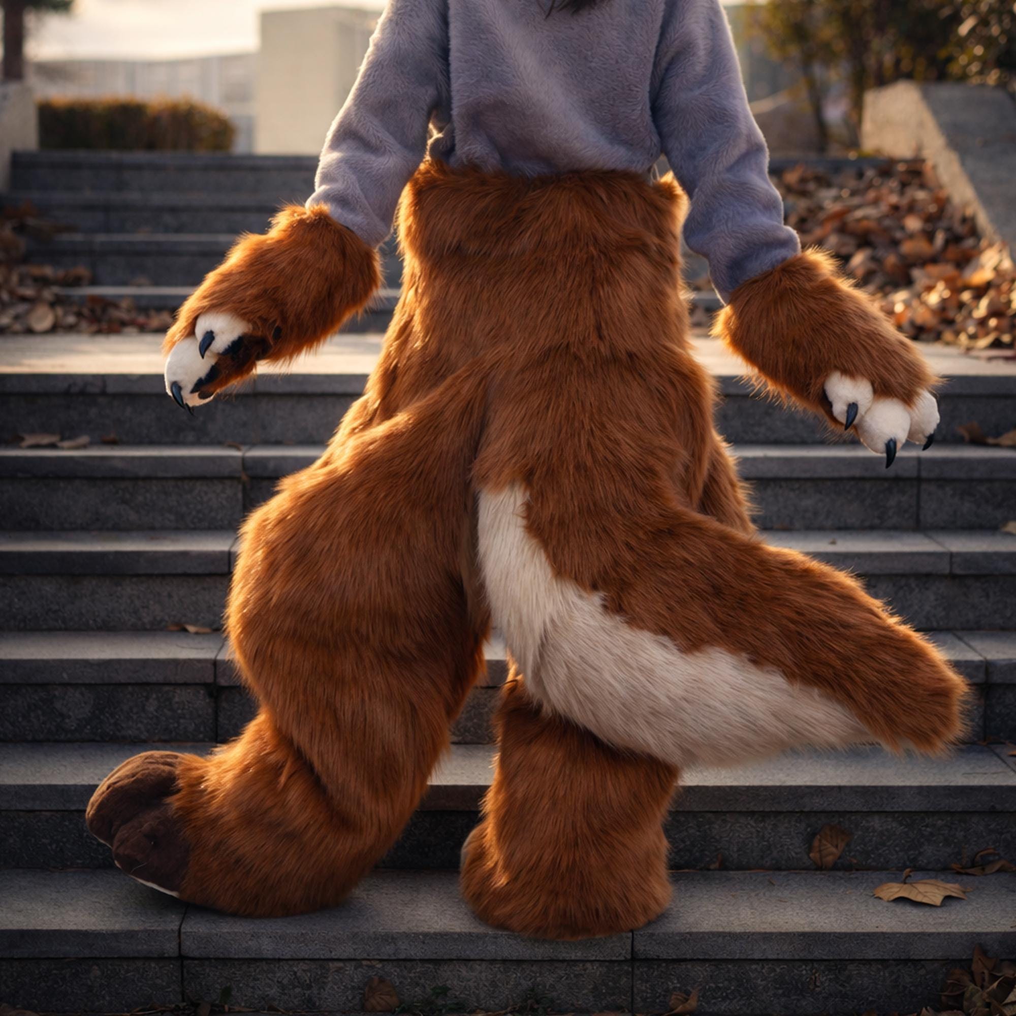 Custom Yellow Brown Fursuit Pants, Animal Fursuit Legs, Furry ...