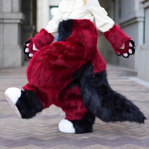 Charming  half Fursuit Pants,anthro convention outfit, Fursuit Legs Feet paws Tail, Animal Character, cat play, dog fox wolf, fursuit tail