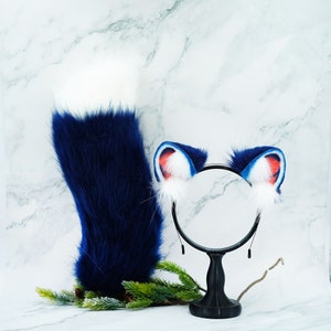 FOX faux fur furears  kemonomimi animal ears and tail cosplay ,Faux fur anime ears headband, , catears kitsune,wolf   kitsune anubis ears