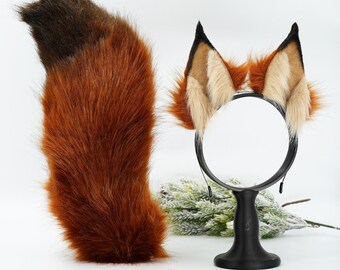 Yellow brown fox ears,Cosplay Ear,Anime Cosplay, fake fur Fox Ears,Fluffy Fox Ears, Kawaii Ears,  Faux Fur Ears, Ears Headband, Animal Ears