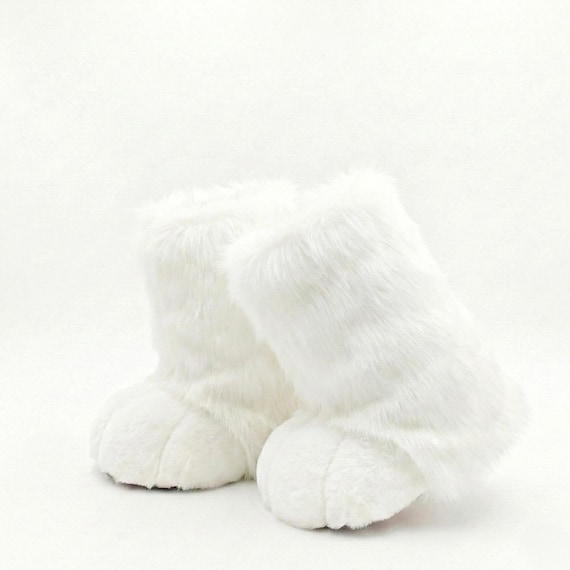 White feet paws fursuit kemono toony kigurumi fursona kawaii outdoor foot paw fursuit shoes cosplay cat dog fox wolf bunny