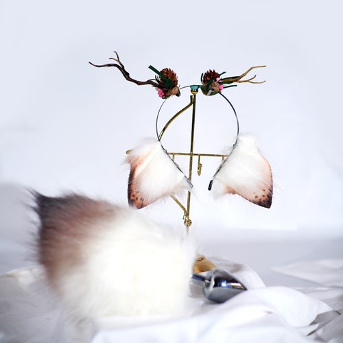 Spotty Deer Ears and Tail Deer Ears Antlers and Tail Plug Etsy