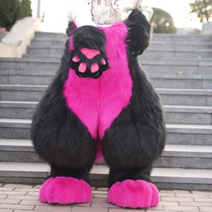 Fursuit Paws Handgefertigtes Kunstpelz Kostüm-Zubehör für Furry Convention Cosplay Performance Anthro Charakter Kostüm-Teile