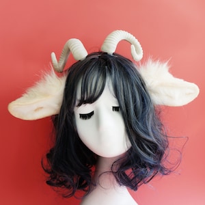 sheep ears headband, animal cosplay ear, White sheep ears, lamb ear headband, Off White sheep ears, fox ear, realistic goat ear and tail