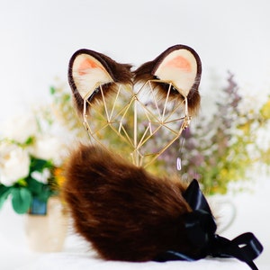 Brown hamster ears, neko ears, cosplay neko mimi, handcraft cat ears, kawaii headband, hamster ears, tiger ears, kitten ears, fursuit