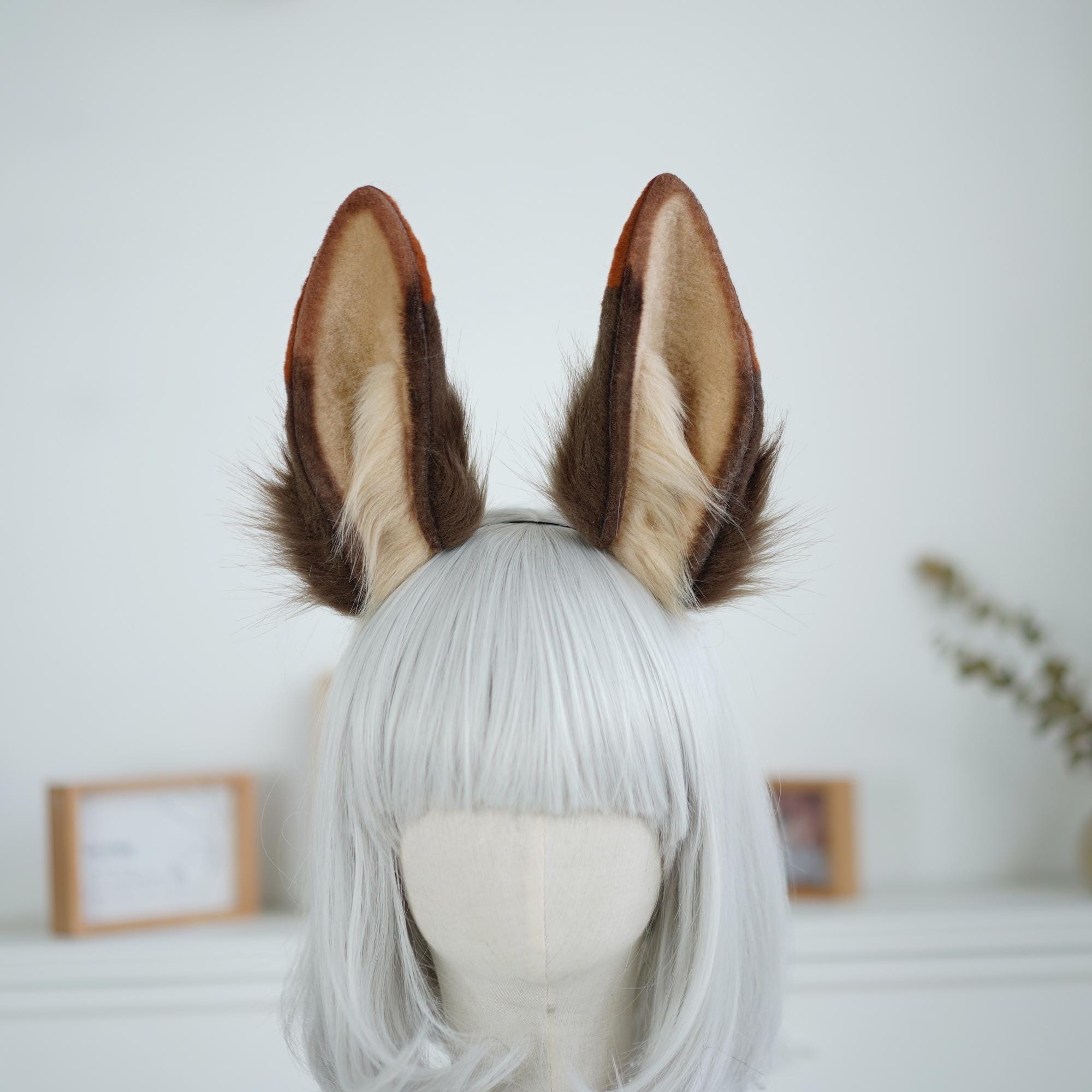 Anime Bunny Ear Headband, Plush Faux Fur Ears, Kawaii Cosplay ...
