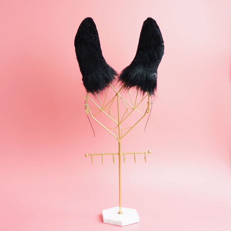 Black Bunny ears 065 Rabbit Ears Headband Fluffy ears Faux Fur ears
