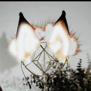 White fox ears,Cosplay Ear,Anime Cosplay, fake fur Fox Ears,Fluffy Fox Ears, Kawaii Ears,  Faux Fur Ears, Ears Headband, Animal Ears