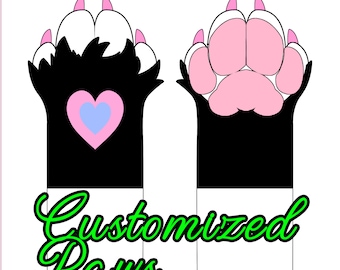 Customized hand paws, Realistic furry paws commission, hand paws claw , Furry  Private custom gloves