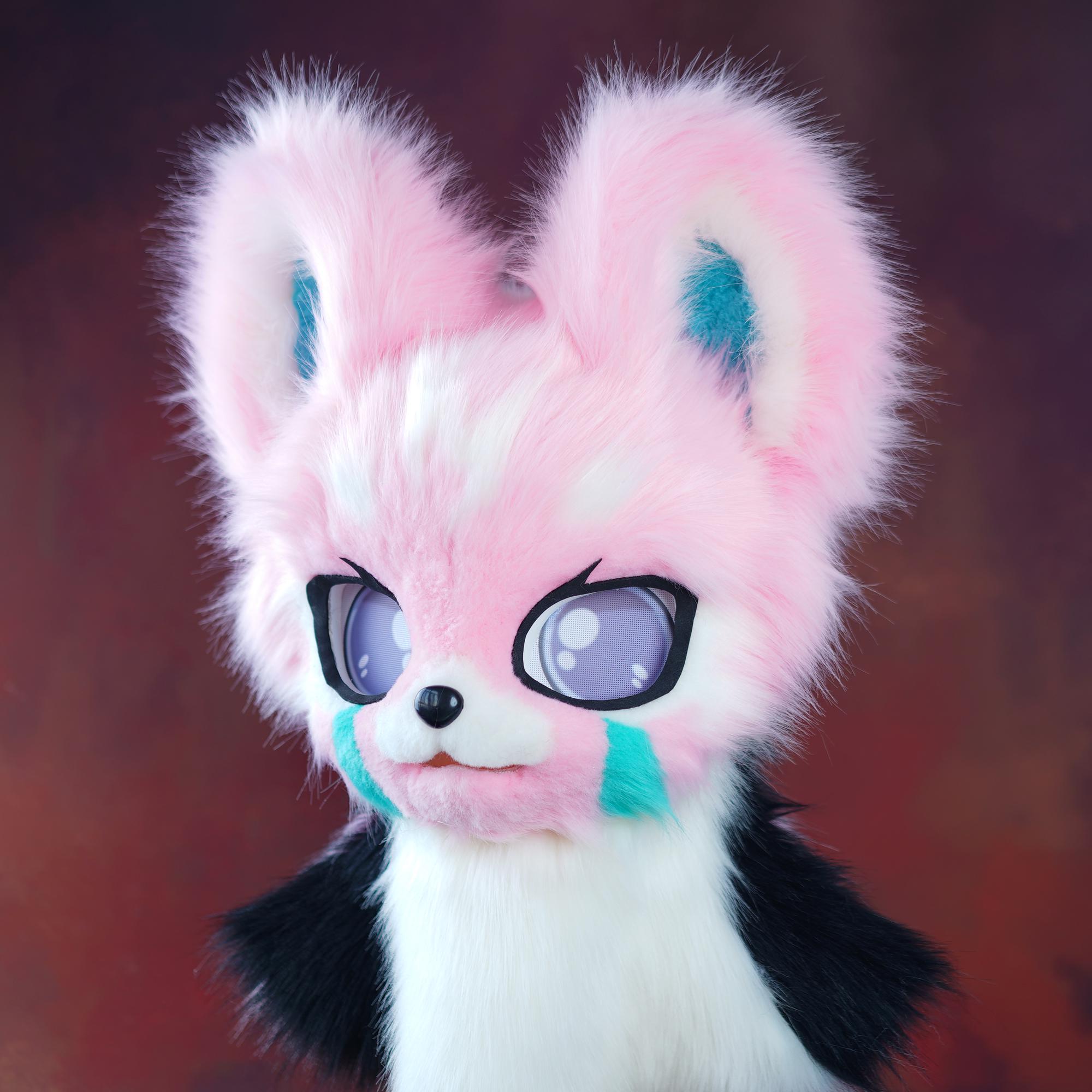 Character Toony Fursuit Head Mask, Handcrafted Faux Fur Costume, Animal Cosplay Gear, Furry Convention Accessory, Role-Play Headpiece