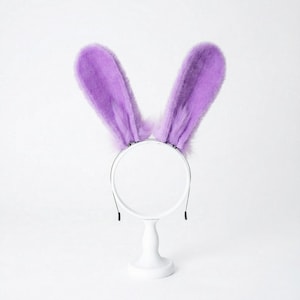 Tiara com orelhas de coelho, orelhas de coelho roxas para cosplay de Jax, tiara para presente de Páscoa, tiara de coelho da Páscoa, presente de Páscoa.