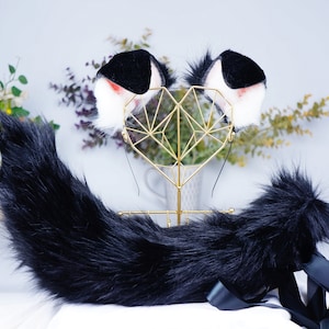 Black Shepherd Ears, Sheferd tail, shepher cosplay set, Puppy ears, fluffy ears, dog ears, costume ears,animal ears, anime cosplay ear