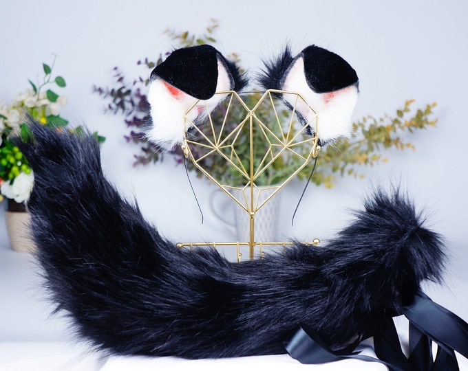 Sassy Black Puppy Ears and Tail,puppy Ears Headband,puppy Costume