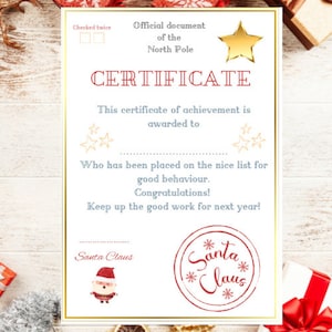Letter from Santa, Christmas Eve Box, Digital Download, Nice List