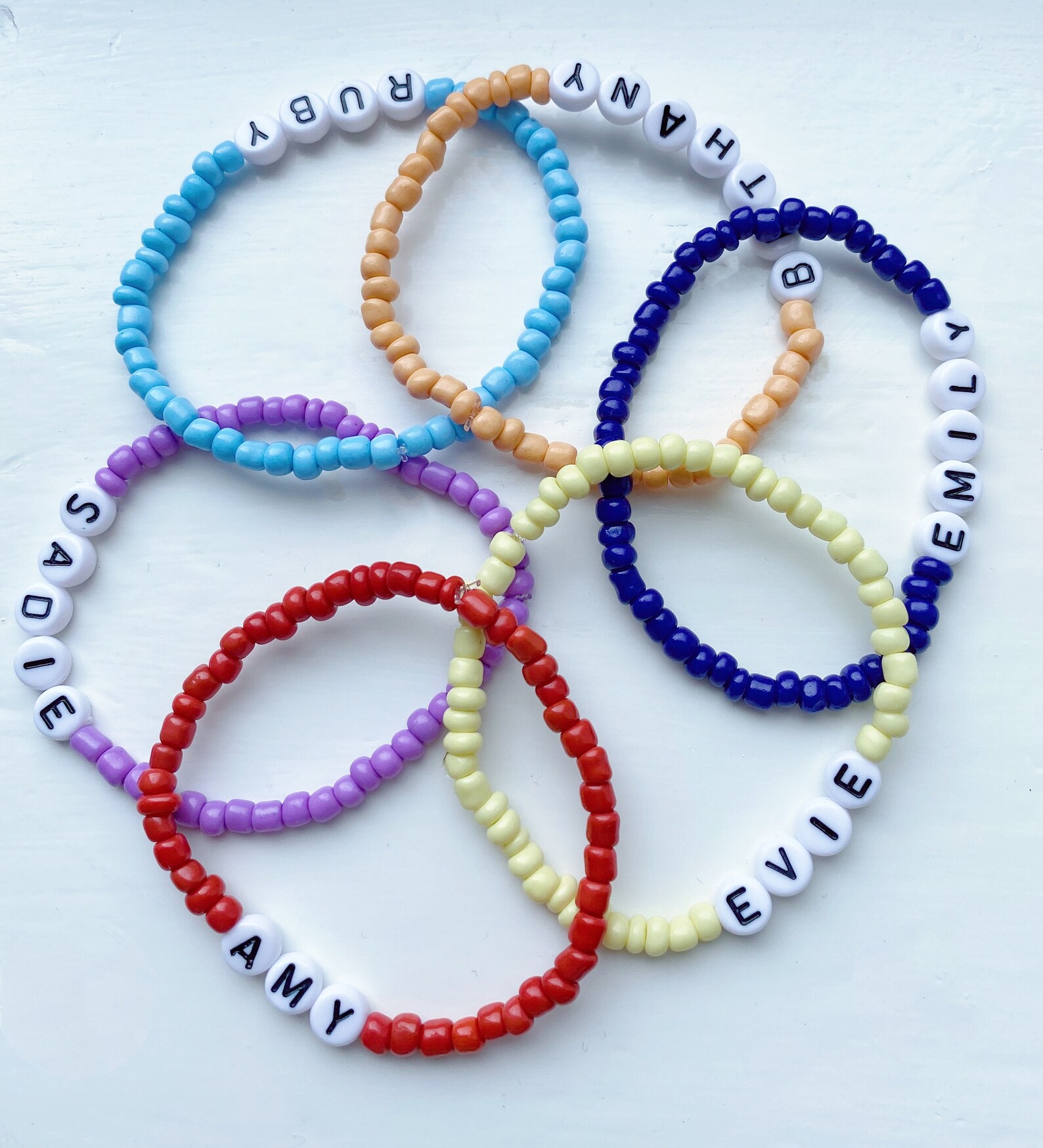 Personalised beaded bracelets ladies girls bead bracelet Etsy