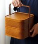 Handmade Teas Storage Bamboo Weaving Basket Yellow Two Colors Chinese Traditional Basket  Home Deco Zen Chinese Style Basket  Bag 