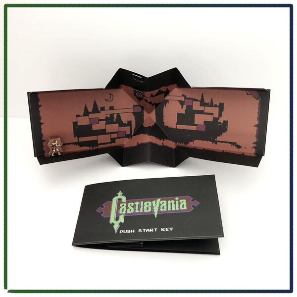 Castlevania Video Game Map Pop-up Card / Carte pop-up jeu video Castlevania